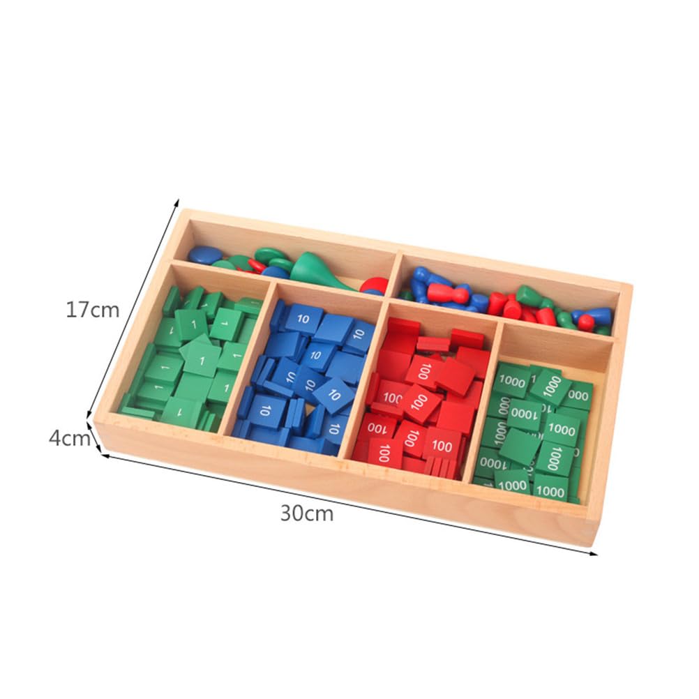 Juego de Sellos Montessori, Set de Manipulativos de Matemáticas de Madera para Niños