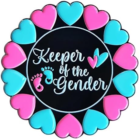 for Keeper of the Gender Pin Baby Feet Hearts Soft Enamel Lapel Pins Brooch Baby Shower Gender Reveal Party Button Enamel Pins for Women Badges Cartoon for Clothing Bags Jackets Hat Accessory Decoration