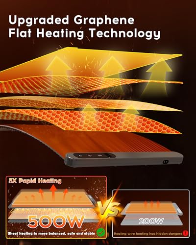 Image of Warming Mat For Food 24 inchDx16 inchW 500W Food Warming Mat Heat Resistant Pad Graphene 5s Rapid Food Warmers for Parties Buffet 6 Temp 6H Timer Chafing Dishes for Buffet,Auto Shut Off for Gatherings