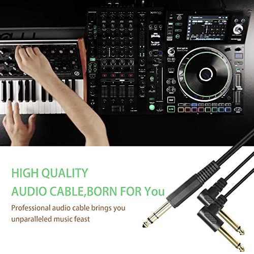 Cable AUX QIANRENON 6.35mm TRS Y 34cm Negro miniatura 4