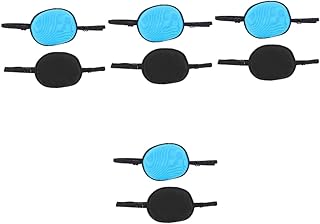 NIYANGLE 8 Peças Máscara De Olho Olho Preguiçoso Médica Tapa-Olho Único Cobre Tapa-Olho Pirata Tapa-Olho Para Adultos Máscara De Seda À Prova De Luz Olho Único Cobre Tapa-Olho Para Dormir