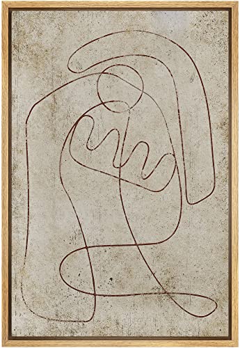 SIGNWIN Framed Canvas Print Wall Art 1960s Vintage Mid-Century Swirl