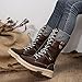 Autumn and Winter New Boots Fashion Style Lace Up Middle Sleeve Wool Mouth Thick Heel Women's Boots Boot Spats Men (Brown, 8)