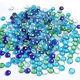 CKUESM 1800g Glasnuggets, Glassteine Deko Glaskiesel 17-20mm Muggelsteine Glas 400 Pcs Dekorative Glassteine für Kunsthandwerk Vase Bunt Gartentopf Deko