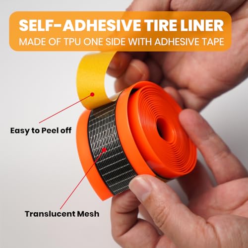 Image of Chooee Bike Tire Liners,Bicycle Tire Liner Tube Flat Protector-Self Adhesive,Mountain /Road Bike Puncture Proof Tire Liner Inner Compatible with 20 24 26 27.5 28 29 700c Tires.