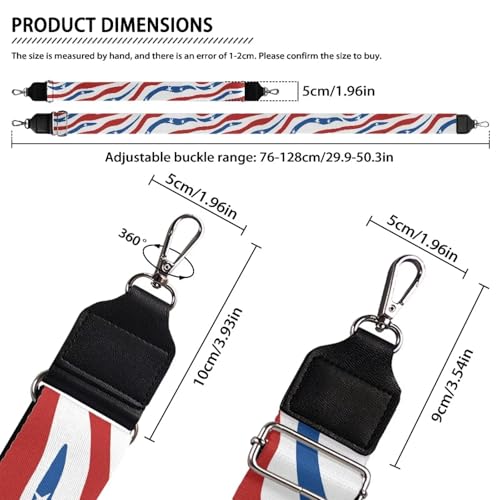 Image of Talayituse American Flag Zebra Stripe Print Shoulder Strap Wide Purse Bag Strap Adjustable Replacement Belt Luggage Crossbody Shoulder Bag Strap for Women Girls