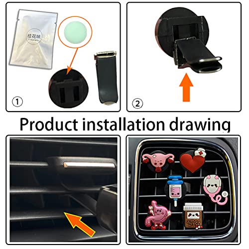 Image of 6 Pcs Medical Air Vent Clips - Cute Cartoon PVC Nurse Stethoscope Car Air Fresheners Vent Clips Funny Air Conditioning Outlet Clip Car Decoration Interior Decor Accessories for Women Men