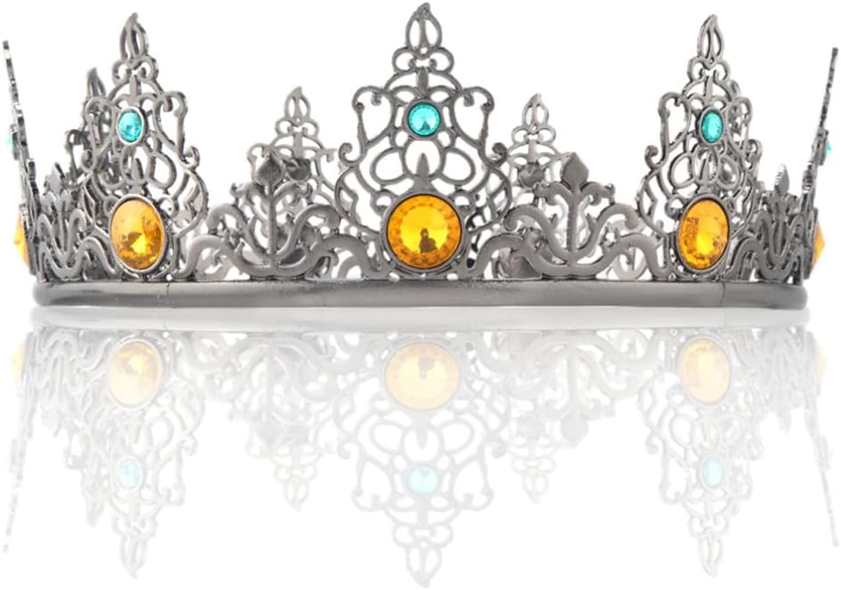 Birthday Party Cosplay Crown Alloy Men Crown Birthday King Crown(As Shown 1)