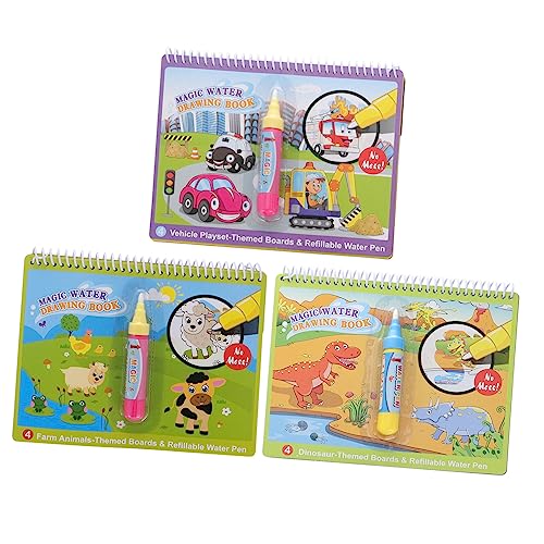 Milisten 3 Piezas Álbum Agua Mágica libro de imágenes para Juguete de dibujo infantil dibujos de graffitis infantiles dibujo de imagen de graffiti infantil papel