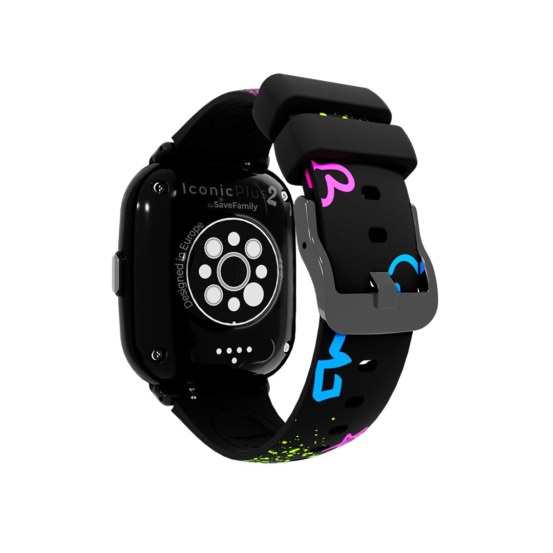 SaveFamily Iconic 2 Plus 4G. Smartwatch voor kinderen. Videogesprek, Video, Beller-ID, Muziek, Bluetooth, App Store, Whatsapp. GPS-kinderhorloge, Camera, SOS, waterdicht (Iconic 2 Plus, Street Style)