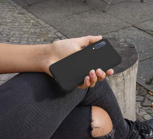 Image of Mobile Back Cover Case for Samsung Galaxy Galaxy A7 (2018) (Silicone Case|CameraProtection|Black SC1510)
