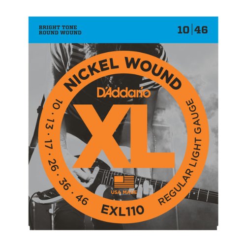 Cordes D’Addario filées en nickel pour guitare électrique EXL110, Regular Light, 10-46 Lot de 5 - Les Beatles, Paul McCartney, John Lennon, RIngo Starr, George Harrison Cordes D’Addario filées en nickel pour guitare électrique EXL110, Regular Light, 10-46 Lot de 5