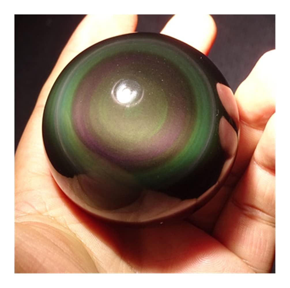Boule de cristal d'obsidienne œil de chat naturel 70-80mm pour collection