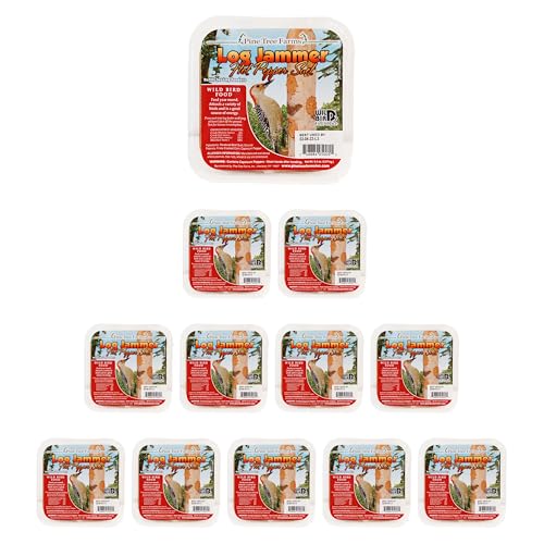 12 Packs of Pine Tree Farms Log Jammer Hot Pepper Suet- 3 Plugs Per Pack