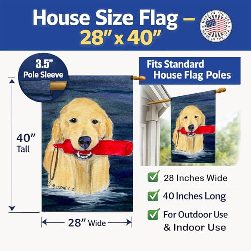 Drapeau Golden Retriever grand format canevas double face résistant aux intempéries - 5