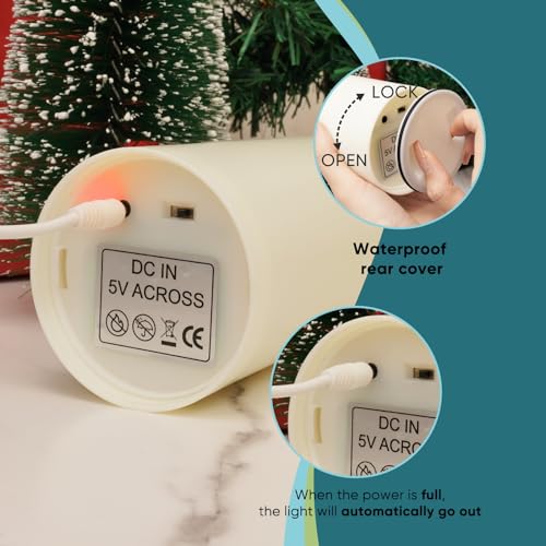 Image of Homemory Rechargeable Flameless Candles, LED Candles, Battery Operated Candles with Remote and Timers, Outdoor Waterproof, Long Lasting, Set of 3