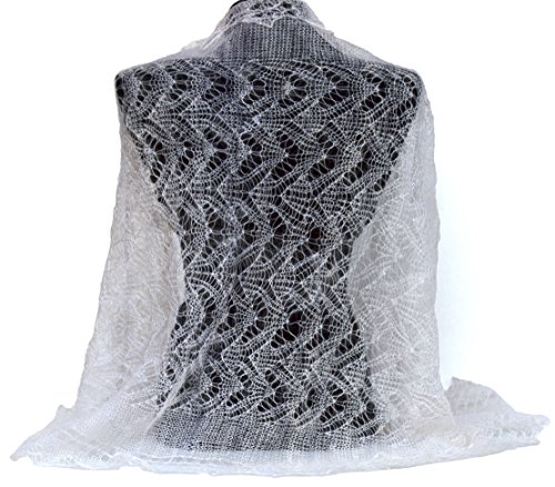 Antique Knit Orenburg Shawl Victorian Bridal Lace Wrap 30x67 inch4