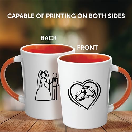 Juego de 10 tazas de cerámica personalizadas 13 oz naranja miniatura 6
