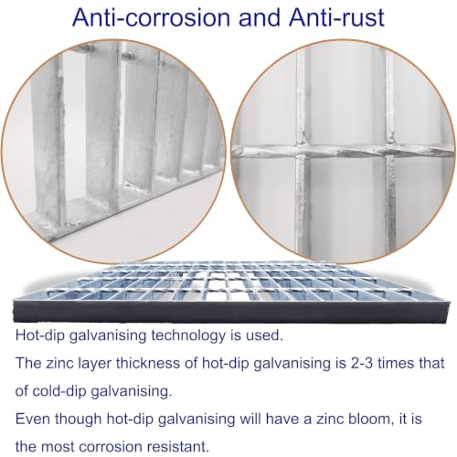 Image of Galvanized Steel Drain Grate, Driveway Channel Cover 32x32 in