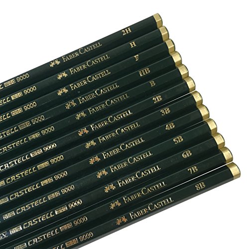 Faber-Castell 9000 juego lápices grafito 12 piezas miniatura 6
