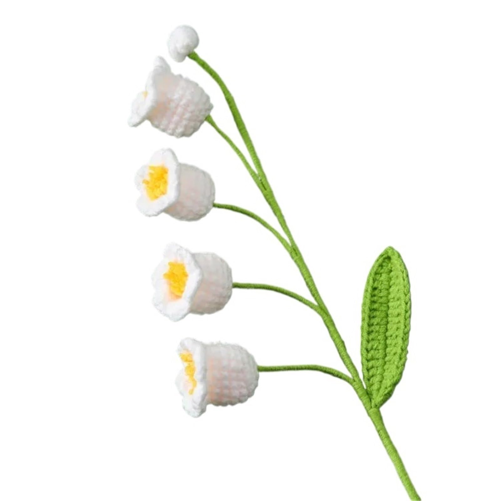 ZHSOAO 4pcs Crochet Bell Bouquet Finished Kintted Flower Fake Flowers for Weddings Birthdays(Color3)