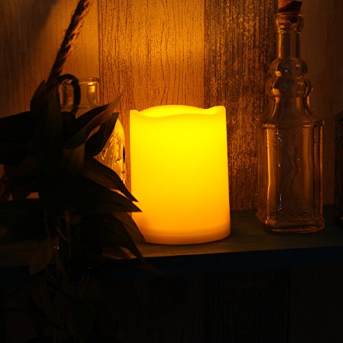 Image of QIDEA Outdoor Waterproof Battery Operated Flameless LED Pillar Candles