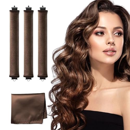 Heatless Hair Curler,Heatless Curls Overnight Blowout Rods,Satin Hair Curlers to Sleep in Foam Sponge Hair Rollers for Short Long(3PCS?