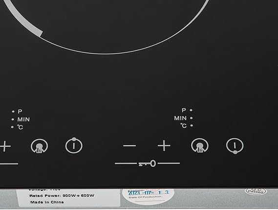 2 Burner Electric Ceramic Cooktop with Plug, 110V Built-in Electric Stove Top, Countertop Electric Stove with Touch-adjustable Control, 9 Heating Levels, Child Safety Lock