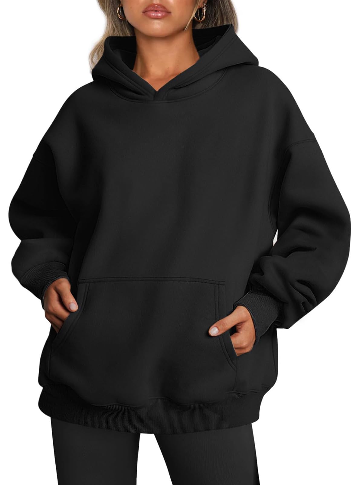 Tomwell Oversized Hoodie Damen Winter Pullover Casual Kapuzenpullover Langarm Sweatshirt Tops mit Taschen