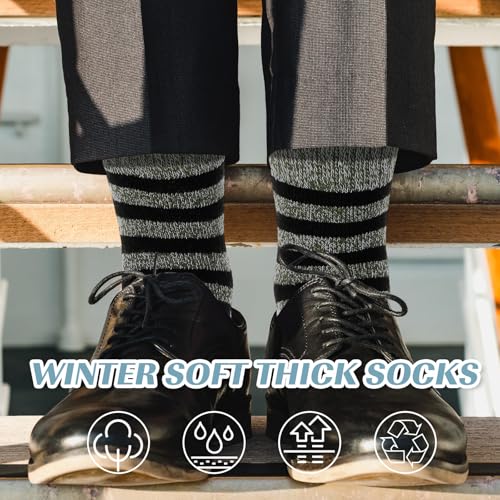 Image of Toulite 50 Pairs Womens Wool Socks Bulk Warm Winter Thick Knit Thermal Socks for Women Men Christmas Gifts