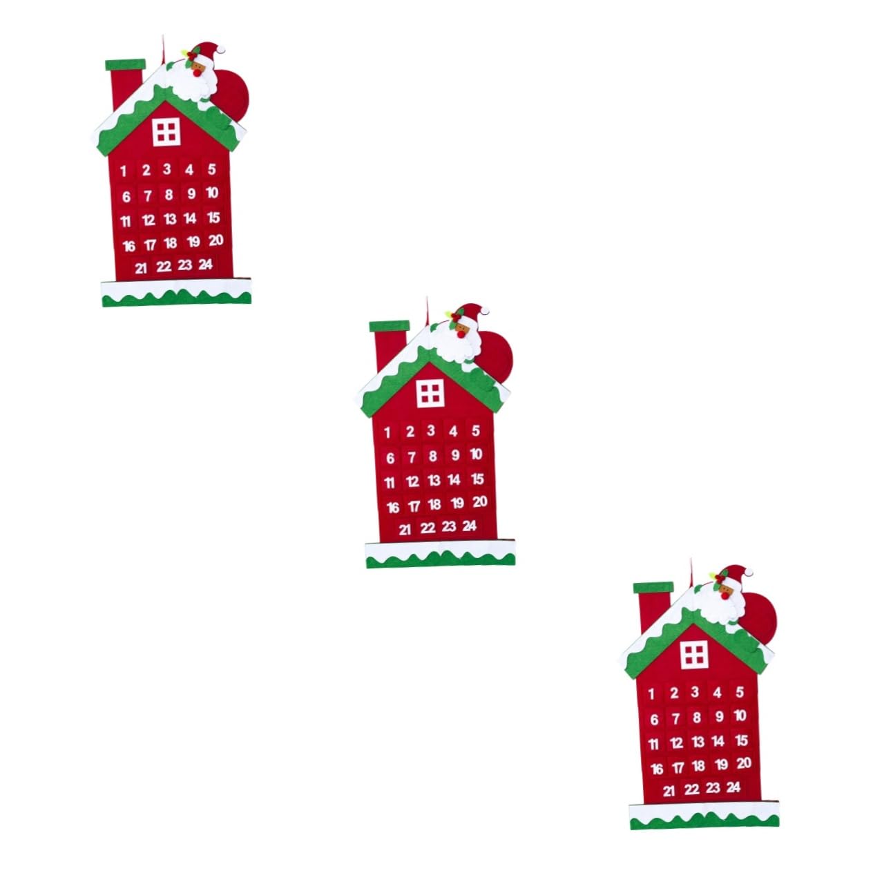 IMIKEYA 3 Stücke Kalender Tage Dekorative Filz Adventskalender für Weihnachten Hängende