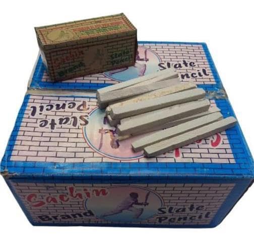 Sachin Slate Pencils Box – 500 Slate Pencils (Approx. 3kg) | Suitable for Taking | Natural White Stone Writing Chalk | Dust-Free | Ideal for Kids, School, Art & Craft Use