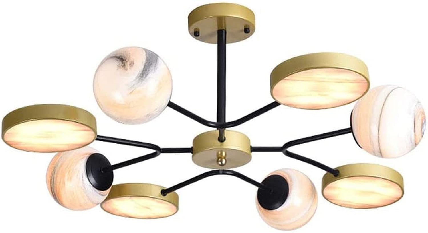 Lustre suspendu moderne doré pour sublimer l'ambiance de votre salon