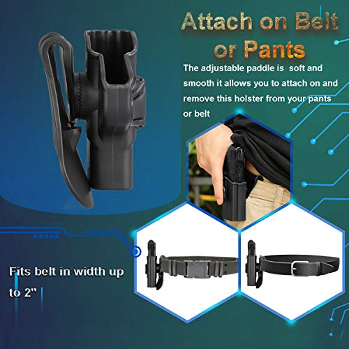 Glock 43 Holster, Owb Paddle Holster For Glock 43 / Glock 43X Pistol-Not Fit Mos, Laser , Rail, Adjustable Cant，Autolock，Finger Release Button Polymer Outside Waistband Tactical Gun Holster-Right Hand #TOP6