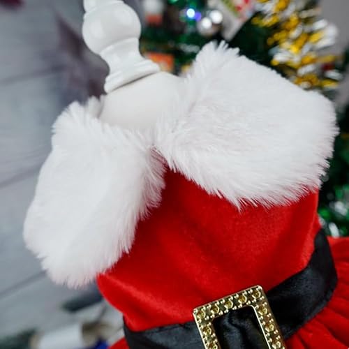 Miniatura 4 de Traje de Navidad para perro, ropa para perros pequeños y medianos, disfraz de Navidad para perro, ropa de Santa para perro, falda de terciopelo,