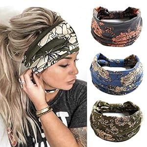 Zoestar Boho brede hoofdbanden yoga hoofdsjaals stijlvolle bedrukte hoofdwraps elastische tulband haarbanden voor…