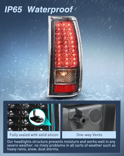 Image of Nilight Taillight Assembly Compatible with 2003-2006 Chevy Silverado Pair