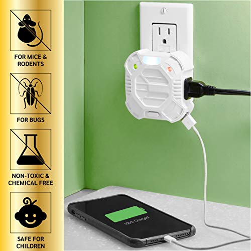 Riddex X Plus Insect Repellent - Plug in, Mouse Deterrent - Pest Reject for Defense Against Rats, Mice, Roaches, Bugs and Insects - Control Pests with No Toxins