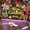 Led Drawing Board for Children, 35x25 cm Led Note Board with 7 Color, Birthday Christmas Gifts for 5-12 Year Old Girls Christmas Stocking Fillers, Acrylic Drawing Board with Stand for Office School
