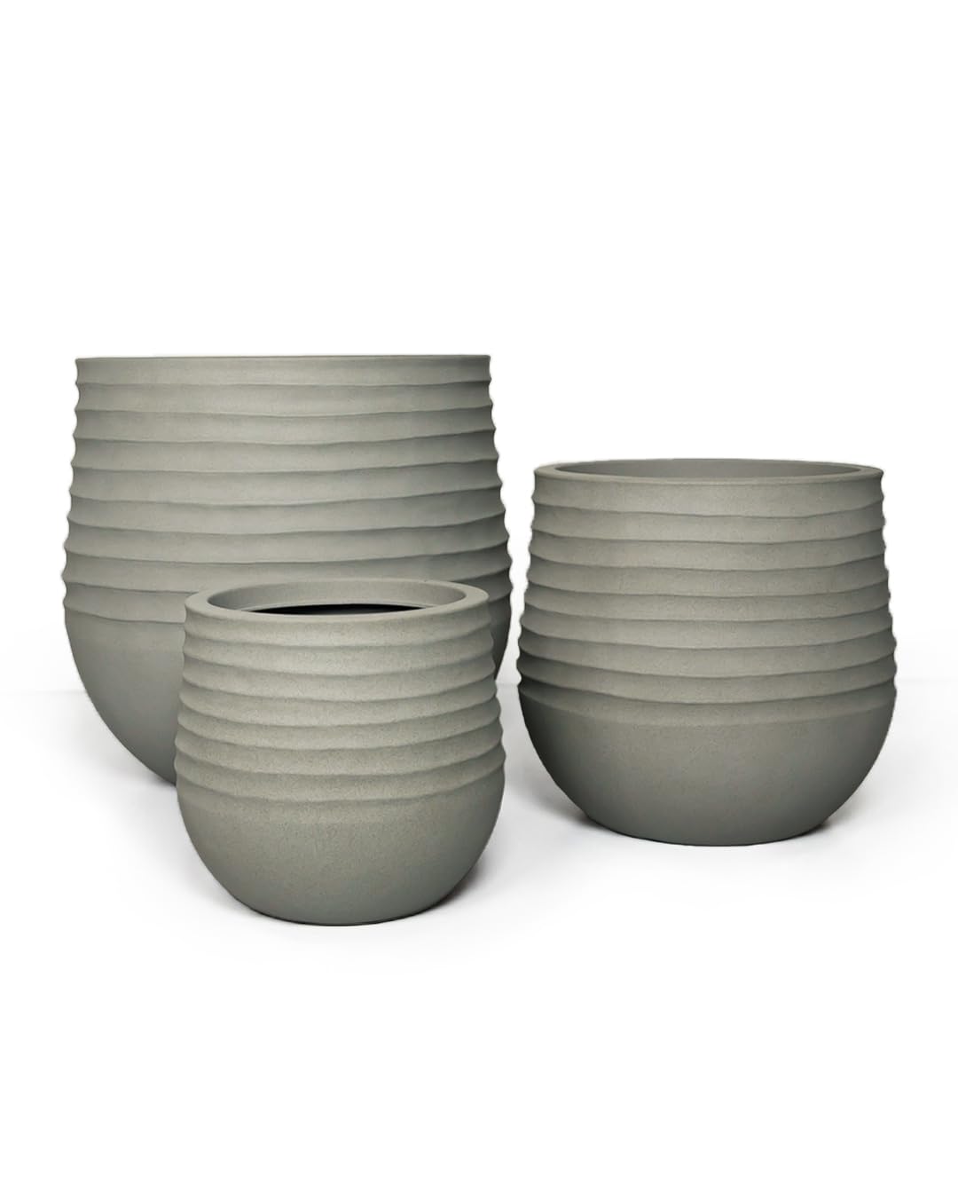 Mazovia Vaso fiori, per terrazza, balcone e casa, fioriera da esterno, 40x40x37 cm TERRA M resina di alta qualità, resistente ai raggi UV e al gelo, impermeabile, Grigio, effetto cemento, 1 pz.