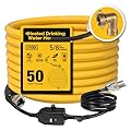 UTOOL 50 FT Heated Water Hose for RV Camper with 90 Degree Elbow, NSF 372 Drinking Water Certified Garden Hose, Automatic Thermostat Antifreeze Protection to -40°F, 5/8" ID, 3/4" GHT Adapter