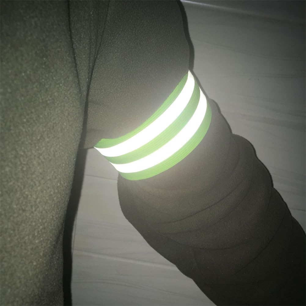 Lot de 2 bandes réfléchissantes pour poignet, bras, cheville, jambe, haute visibilité, bande réfléchissante de sécurité pour les promenades nocturnes, le cyclisme et la course à pied