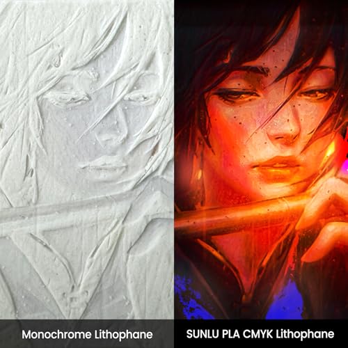 Image of SUNLU CMYK Lithophane PLA Filament 1.75mm, 4kg 3D Printer Filament Bundle, Compatible with AMS and Regular FDM 3D Printers, 4kg in Total, 1kg per Spool, 4 Packs, 4 Colors, White+Cyan+Magenta+Yellow