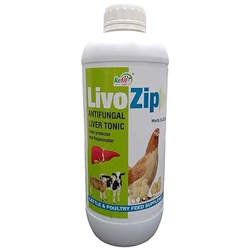REFIT ANIMAL CARE Liver Tonic for Cow, Cattle, Goat, Sheep, Poultry & Livestock Animal,1 LTR, Livo Zip