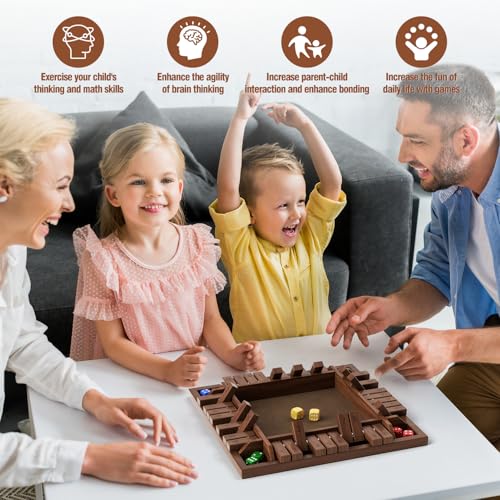 Juego Shut The Box de madera para 1 a 4 jugadores miniatura 5