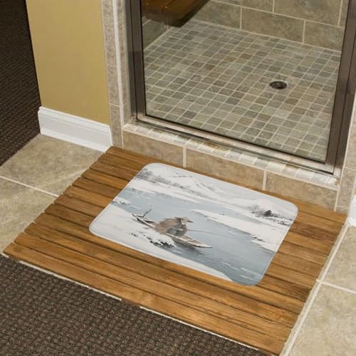 Alfombras de baño esponjosas ideales para el suelo de la ducha tras pescar en el río frío 8