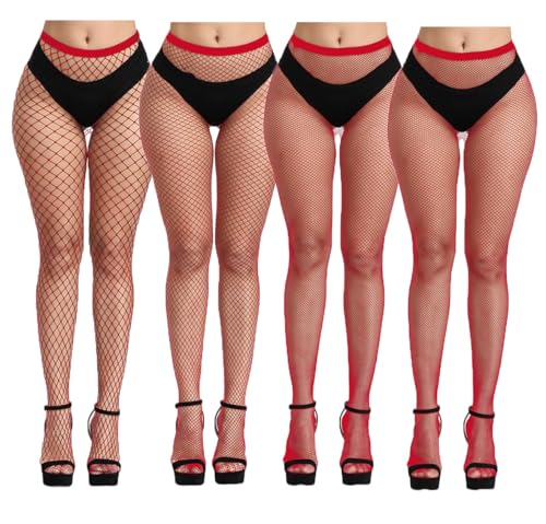 Image of Women Fishnet Stockings, High Waist Fishnet Tights Thigh Stockings Pantyhose