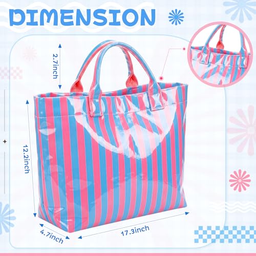 Bolso Tote Rayado Hsei PVC Grande Impermeable Ligero miniatura 2
