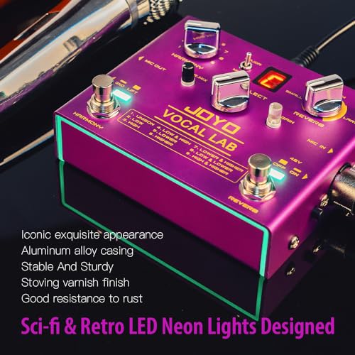 Image of JOYO Vocal Harmony Pedal with 9 Vocal Harmony Effects, 12-Key, 3 Reverb Models for Singer and Guitarist Singing (Vocal Lab R-16)