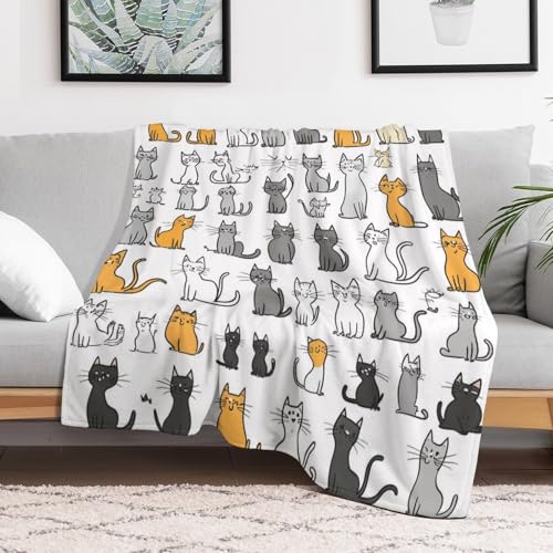 Couverture flanelle chatons contre le froid plaid isolant et douillet